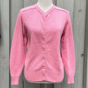 Townhouse Tight Knit Pink Women's Cardigan Size L